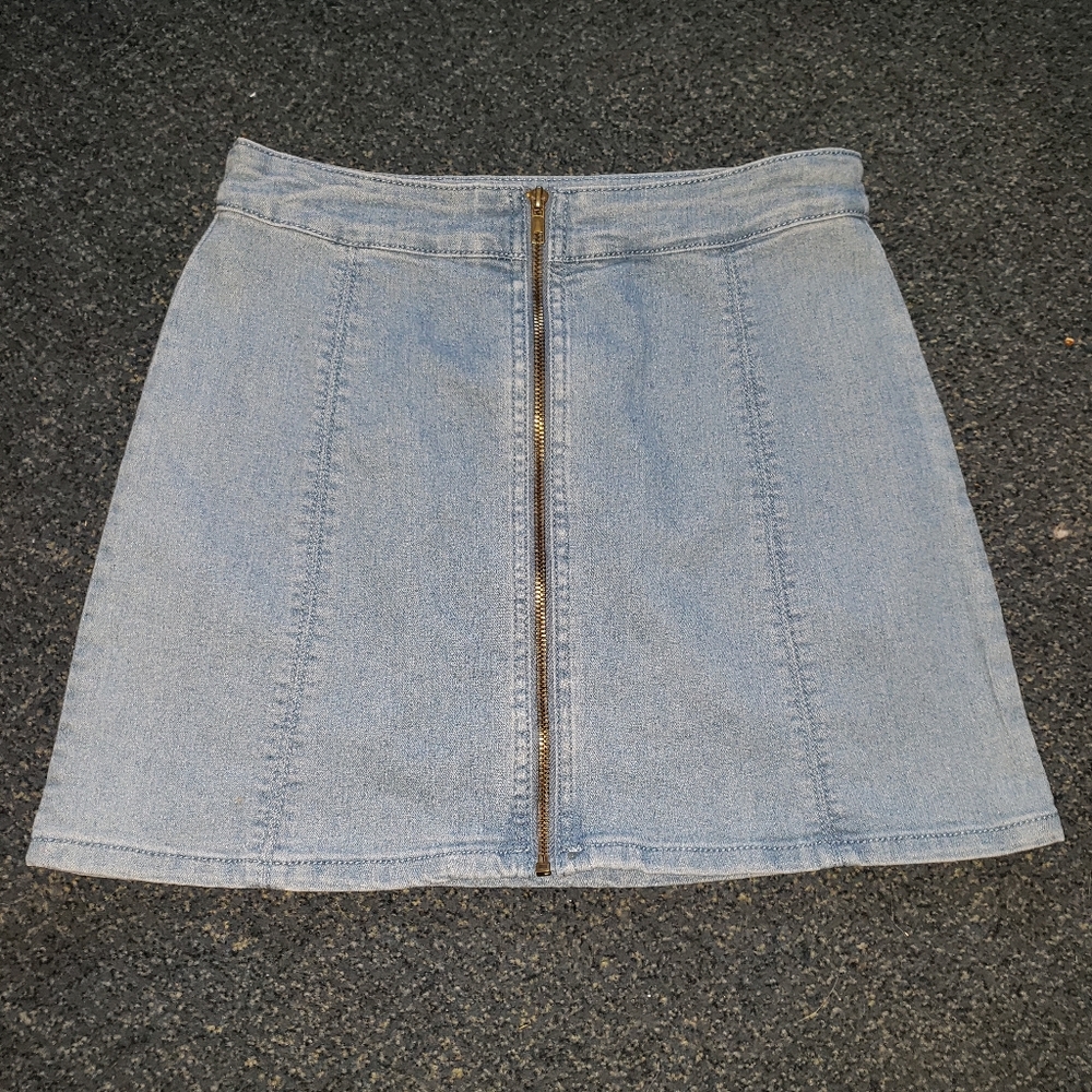 Zip up Jean Mini Skirt